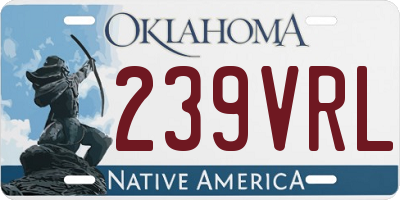 OK license plate 239VRL