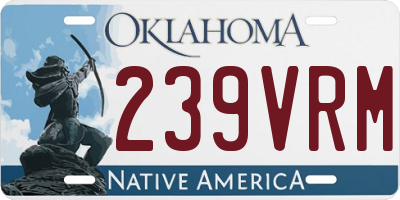 OK license plate 239VRM