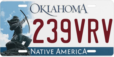 OK license plate 239VRV
