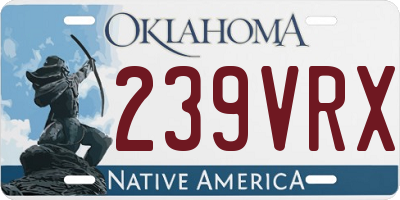 OK license plate 239VRX
