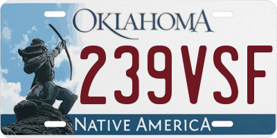 OK license plate 239VSF