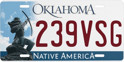 OK license plate 239VSG