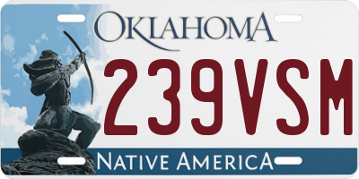 OK license plate 239VSM