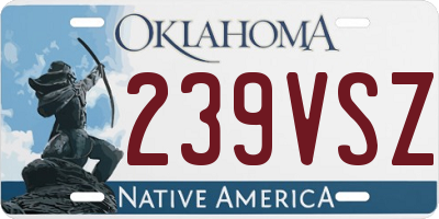 OK license plate 239VSZ