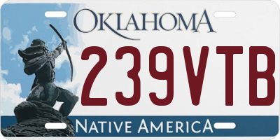 OK license plate 239VTB