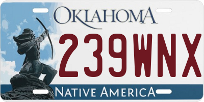 OK license plate 239WNX