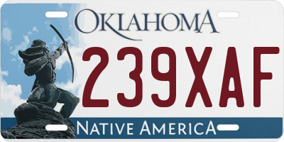 OK license plate 239XAF