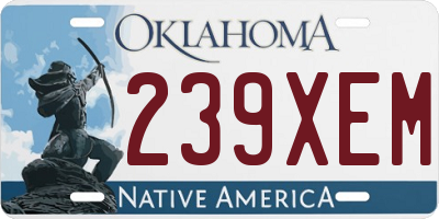 OK license plate 239XEM