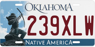 OK license plate 239XLW