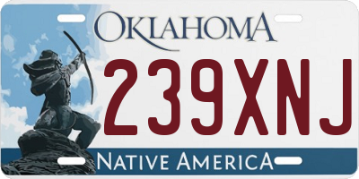 OK license plate 239XNJ