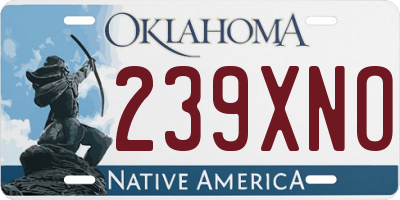 OK license plate 239XNO