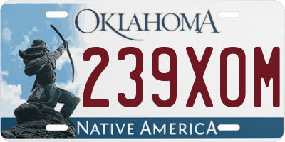 OK license plate 239XOM