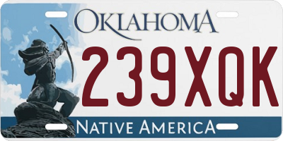 OK license plate 239XQK