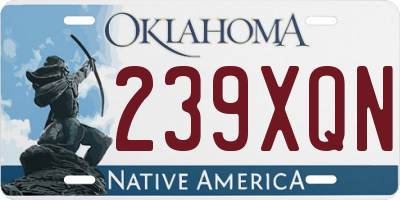 OK license plate 239XQN