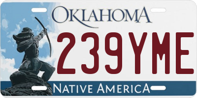 OK license plate 239YME