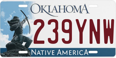 OK license plate 239YNW