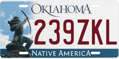 OK license plate 239ZKL