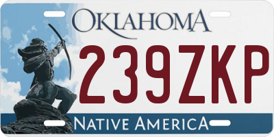 OK license plate 239ZKP