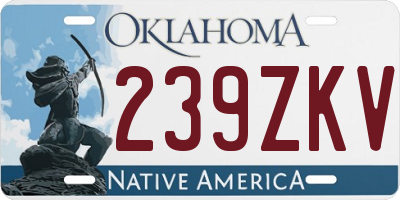 OK license plate 239ZKV