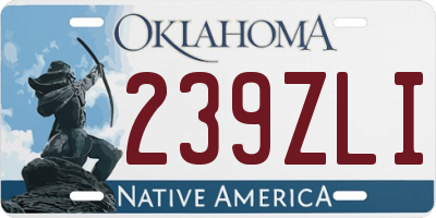 OK license plate 239ZLI