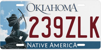 OK license plate 239ZLK