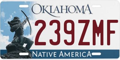 OK license plate 239ZMF