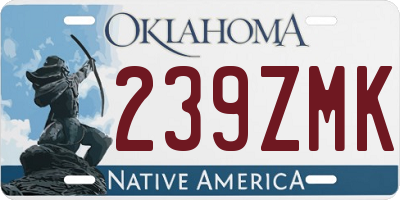OK license plate 239ZMK