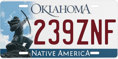 OK license plate 239ZNF