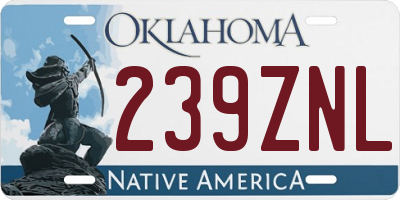 OK license plate 239ZNL