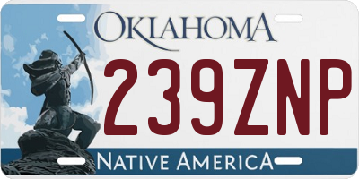 OK license plate 239ZNP