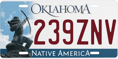 OK license plate 239ZNV