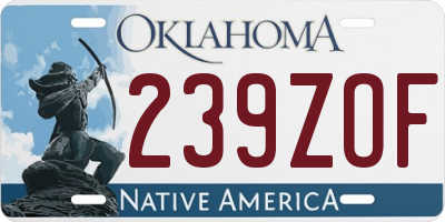 OK license plate 239ZOF