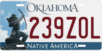 OK license plate 239ZOL