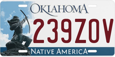 OK license plate 239ZOV