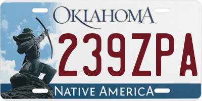 OK license plate 239ZPA