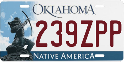 OK license plate 239ZPP