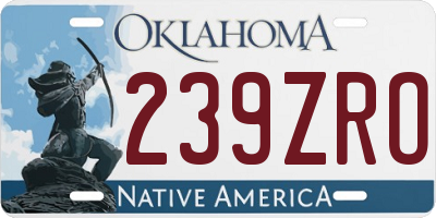 OK license plate 239ZRO