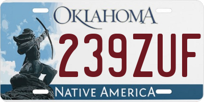 OK license plate 239ZUF