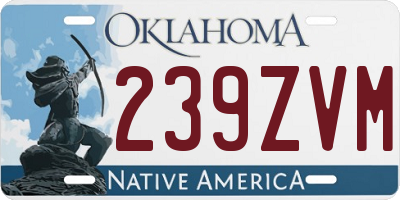 OK license plate 239ZVM