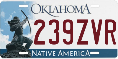 OK license plate 239ZVR