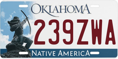 OK license plate 239ZWA