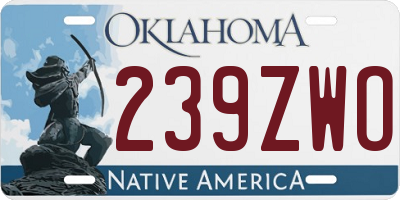 OK license plate 239ZWO