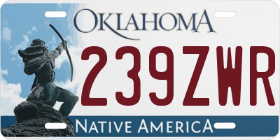 OK license plate 239ZWR