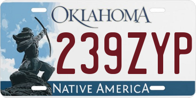 OK license plate 239ZYP