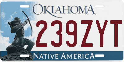 OK license plate 239ZYT