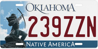 OK license plate 239ZZN