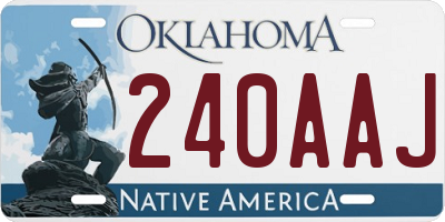 OK license plate 240AAJ