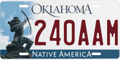 OK license plate 240AAM