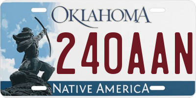 OK license plate 240AAN