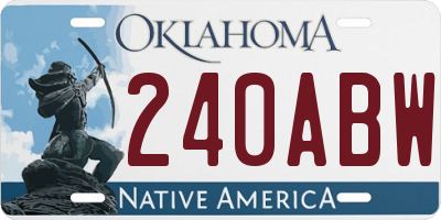 OK license plate 240ABW